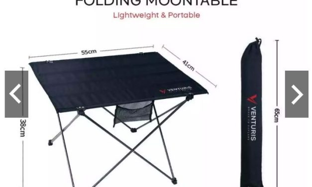 Meja Lipat Kain Portable Ringan dan Ringkas – Cocok untuk di bawa ngejob